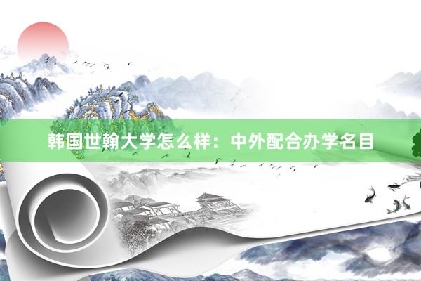 韩国世翰大学怎么样：中外配合办学名目
