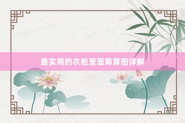 最实用的衣柜里面筹算图详解